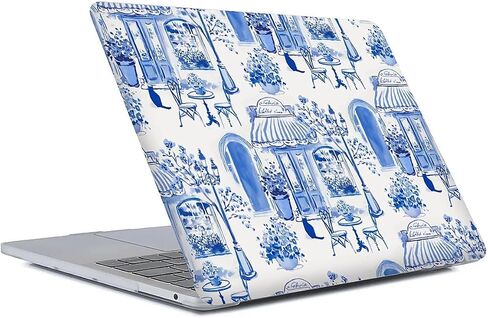 حافظة متوافقة مع جهاز MacBook Air 13 بوصة إصدار 2022-2018 موديل A2337 M1 M2 A2681، غطاء واقي فني لشاشة Air13 Retina مع Touch ID-Chinoiserie Blue and White Dessert، 13.3 Air(A1932) in Saudi Arabia