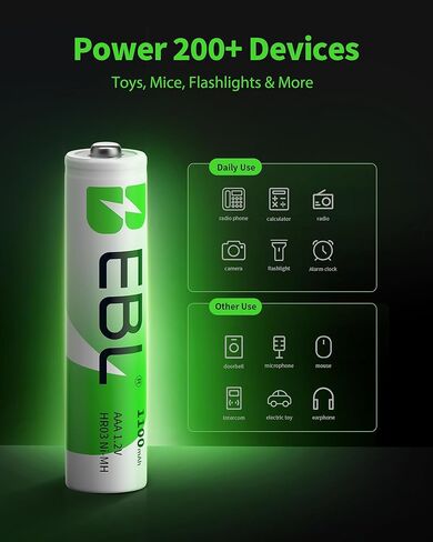 EBL AAA Rechargeable Batteries, 8-Count, Ni-MH 1100mAh 1.2V Triple A Batteries in Saudi Arabia