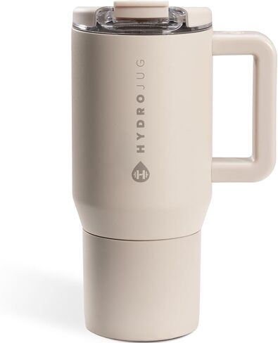 HydroJug Coffee Traveler 20 oz - Leak-Resistant, Ceramic-Lined Insulated Travel Coffee Mug for Hot or Cold Drinks with Flip Lid & Handle, Dishwasher Safe Coffee Tumbler, Dune in Saudi Arabia