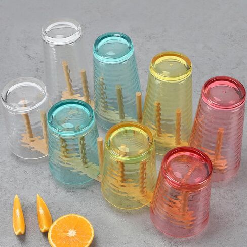 Acrylic Clear Highball Plastic Cups | Plastic Reusable Tumblers 16oz (Set of 6) | Stackable | BPA-free Tumblers | Shatterproof | Top-rack Dishwasher Safe in Kuwait