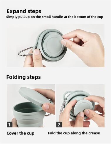Folding water cup can be carried, drinking water cup outdoor camping compression cup retractable silicone cup (Pink) in Saudi Arabia
