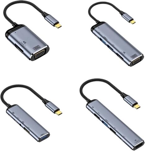 TY>pe C to USB Splitter to V/GA DP 4K 3 HDMI-Compatible Docking Station Adapter with PD100W Gen2 RJ45 Connector(Type-C to DP) in Saudi Arabia