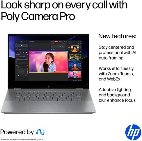 كمبيوتر محمول HP OmniBook X Flip 2 في 1 Copilot+ AI PC، شاشة لمس 16 بوصة 2K، AMD 6-Core Ryzen AI 5 340(>Intel i5-13420H)، 16 جيجابايت LPDDR5X، 512 جيجابايت SSD، كاميرا ويب 5 ميجابكسل IR، لوحة مفاتيح بإضاءة خلفية، W/128 جيجابايت PSD وقلم، Win11 Home in Saudi Arabia