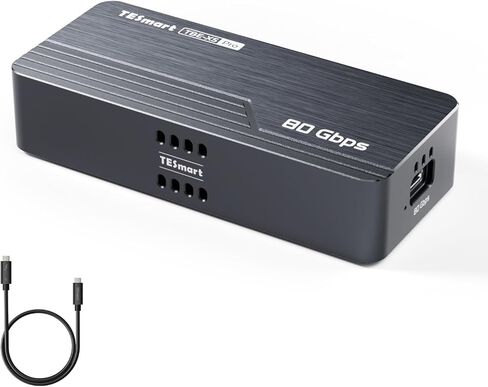 حاوية TESmart 80Gbps M.2 NVMe SSD مع شريحة JHL9480، PCIe 5.0 SSD | متوافق مع Thunderbolt 5/4/3/USB4 v2/USB4، التبريد الذكي | 8 تيرابايت ماكس | وحدة تخزين خارجية عالية السرعة تبلغ 7000 ميجابايت/ثانية (TBE-X5PRO) in Kuwait