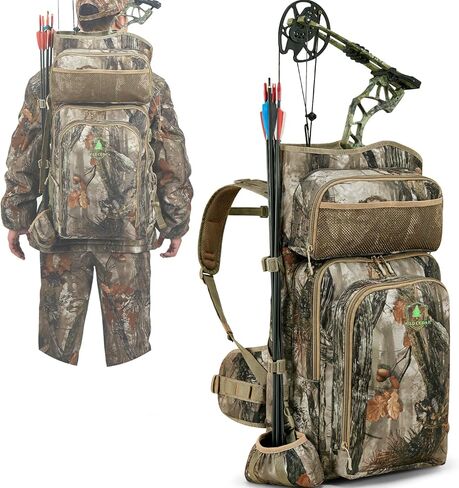 Bow Hunting Backpack for Men, Saddle Camo backpack with Bow Holder, Compound Bow Hunting Bag for Deer and Elk Hunting in Kuwait