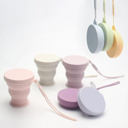 1PC Folding Portable Silicone Cup - Outdoor High - Temp Resistant Travel Mug, Pink in Saudi Arabia