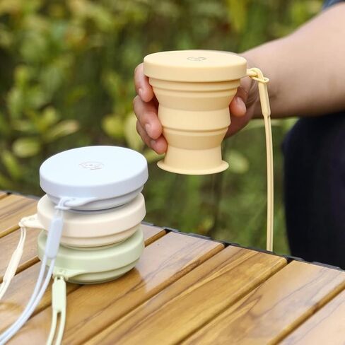 1PC Folding Portable Silicone Cup - Outdoor High - Temp Resistant Travel Mug, Pink in Saudi Arabia