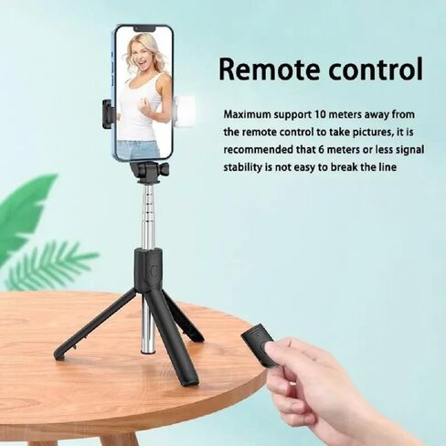 XIHAMA Selfie Stick Tripod,3 in 1 Extendable Selfie Stick with Wireless Remote,Portable Phone Tripod Stand Compatible with iPhone16 15 14,Samsung Smartphone and More in Kuwait