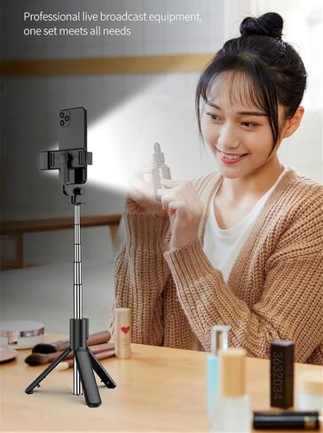 XIHAMA Selfie Stick Tripod,3 in 1 Extendable Selfie Stick with Wireless Remote,Portable Phone Tripod Stand Compatible with iPhone16 15 14,Samsung Smartphone and More in Kuwait