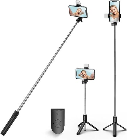 XIHAMA Selfie Stick Tripod,3 in 1 Extendable Selfie Stick with Wireless Remote,Portable Phone Tripod Stand Compatible with iPhone16 15 14,Samsung Smartphone and More in Kuwait