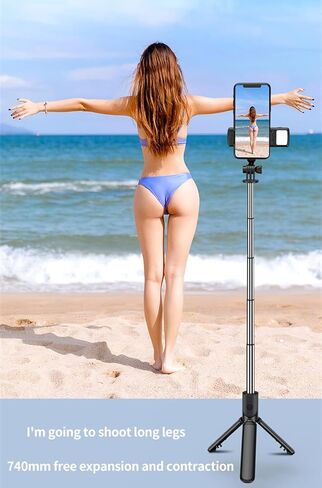 XIHAMA Selfie Stick Tripod,3 in 1 Extendable Selfie Stick with Wireless Remote,Portable Phone Tripod Stand Compatible with iPhone16 15 14,Samsung Smartphone and More in Kuwait