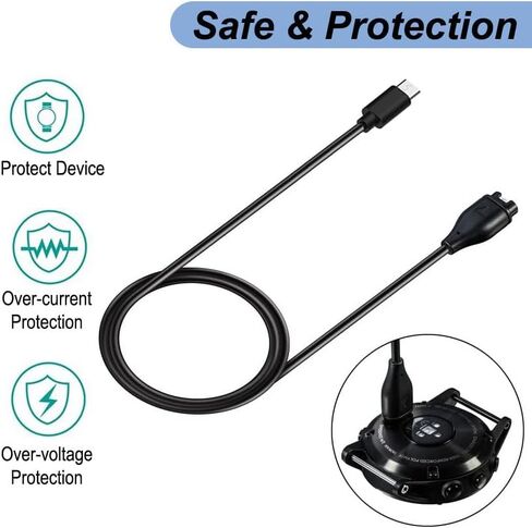 for Garmin Watch Charger - Charging Cable for Garmin Vivoactive 6 5 4, Forerunner 970 965 265 255 165 55, Fenix 8 7 6 5 E, Instinct 3 2, Venu 3s 3 2 X1, Approach S70 S62 S50, Tactix 8 7 Pro in Saudi Arabia