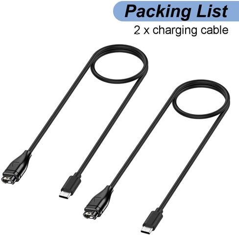 for Garmin Watch Charger - Charging Cable for Garmin Vivoactive 6 5 4, Forerunner 970 965 265 255 165 55, Fenix 8 7 6 5 E, Instinct 3 2, Venu 3s 3 2 X1, Approach S70 S62 S50, Tactix 8 7 Pro in Saudi Arabia