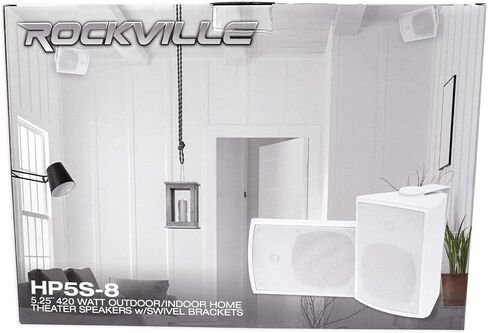 Rockville (4) HP5S-8 5.25 بوصة مكبرات صوت مسرح منزلي خارجية/داخلية مع حامل دوار in Kuwait
