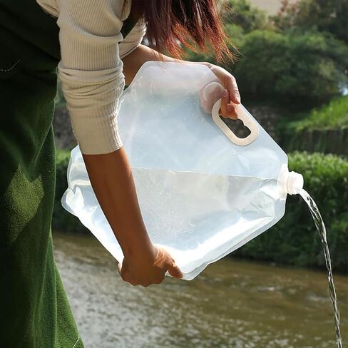2 Pcs 5L Camping Canteens Collapsible Water Container Bag, Foldable Portable Water Canteen for Outdoor Hiking Backpacking, Survival Water Bottle(Blue) in Saudi Arabia