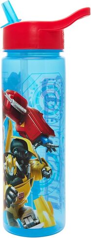 زجاجات مياه للأطفال رسمية من Yikki Transformers سعة 600 مل من Polar Gear زجاجة مياه أوبتيموس برايم وبامبليبي للأطفال مع شفاطة | خالية من مادة BPA، مجسمات زجاجات مياه للأولاد مقاومة للتسرب، باللون الأزرق والأحمر in Kuwait