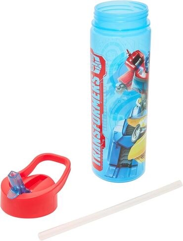 زجاجات مياه للأطفال رسمية من Yikki Transformers سعة 600 مل من Polar Gear زجاجة مياه أوبتيموس برايم وبامبليبي للأطفال مع شفاطة | خالية من مادة BPA، مجسمات زجاجات مياه للأولاد مقاومة للتسرب، باللون الأزرق والأحمر in Kuwait