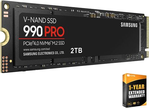 حزمة SAMSUNG MZ-V9P2T0B/AM 990 PRO PCIe 4.0 NVMe SSD 2 تيرابايت مع حزمة حماية محسنة CPS لمدة عام in Kuwait