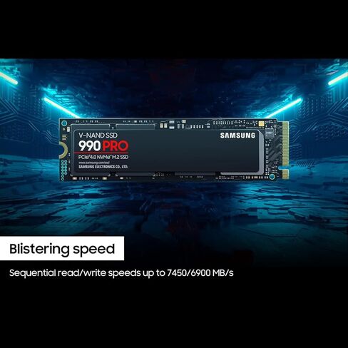 حزمة SAMSUNG MZ-V9P2T0B/AM 990 PRO PCIe 4.0 NVMe SSD 2 تيرابايت مع حزمة حماية محسنة CPS لمدة عام in Kuwait