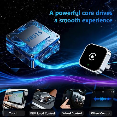 محول CarPlay اللاسلكي لأجهزة Apple iPhone وAndroid (ترقية جديدة لعام 2026) حجم صغير، التوصيل والتشغيل، اتصال سريع ومستقر محول لاسلكي لـ CarPlay وAndroid in Kuwait