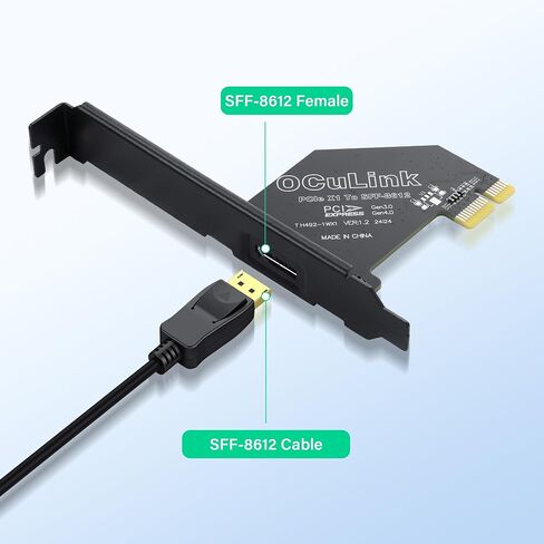 SinLoon PCIE to Oculink SFF-8612 Adapter PCI-Express 4.0 Oculink External Graphics Card with Slot Bracket (PCIE X4) in Kuwait