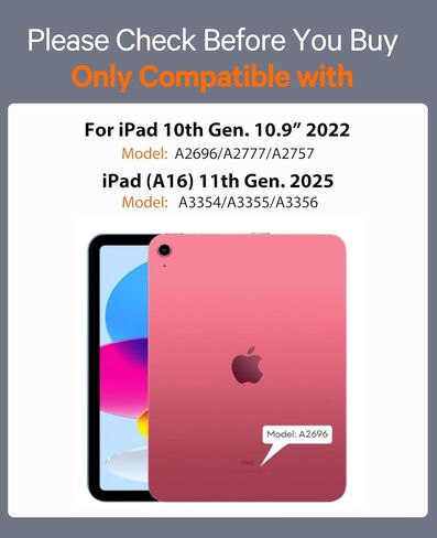 حافظة لوحة مفاتيح متينة من CHESONA لجهاز iPad (A16) الجيل الحادي عشر 2025/الجيل العاشر 10.9 بوصة 2022، لوحة تتبع ذكية، قابلة للتعديل من 15 درجة إلى 180 درجة، صورة/منظر طبيعي، لوحة مفاتيح بإضاءة خلفية مغناطيسية لجهاز iPad (A16) الجيل الحادي عشر/العاشر، رما in Kuwait