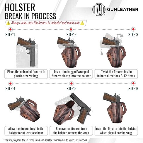 1791 Gunleather 1911 الحافظة، اليد اليمنى OWB الجلود بندقية الحافظة للأحزمة يناسب جميع نماذج 1911 مع 4 "و 5" برميل in Kuwait