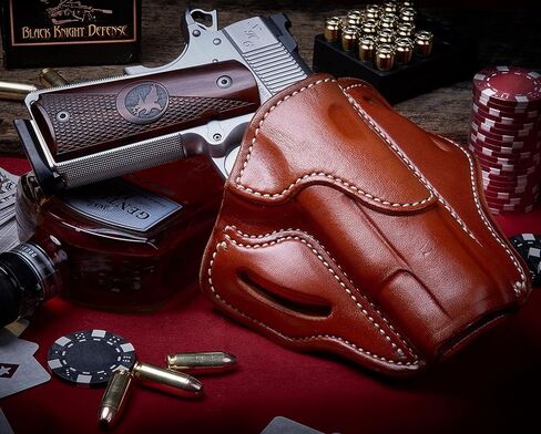 1791 Gunleather 1911 الحافظة، اليد اليمنى OWB الجلود بندقية الحافظة للأحزمة يناسب جميع نماذج 1911 مع 4 "و 5" برميل in Kuwait