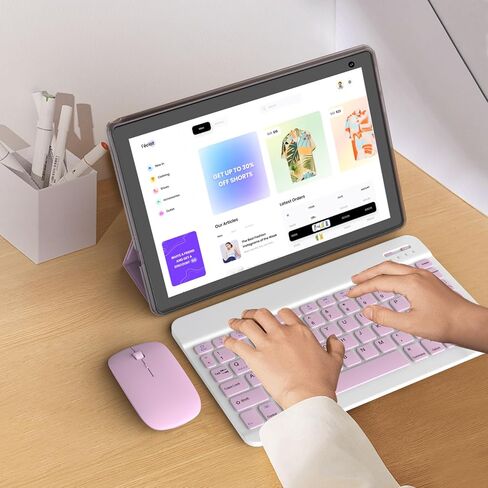 تابلت أندرويد 15، 10 بوصة، 2 في 1 مع لوحة مفاتيح. ذاكرة وصول عشوائي 8 جيجابايت + ذاكرة تخزين داخلية 32 جيجابايت تدعم أجهزة الكمبيوتر اللوحية القابلة للتوسيع بسعة 1 تيرابايت، وحدة المعالجة المركزية رباعية النواة، شاشة عالية الدقة، BT، واي فاي، أجهزة لوحية  in Kuwait