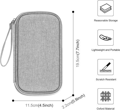 Electronic Organizer Storage Bag for Cellphones, Power Bank, Cables, Mouse, Earphones(Grey) in Saudi Arabia
