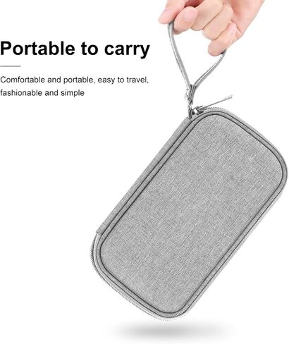 Electronic Organizer Storage Bag for Cellphones, Power Bank, Cables, Mouse, Earphones(Grey) in Saudi Arabia
