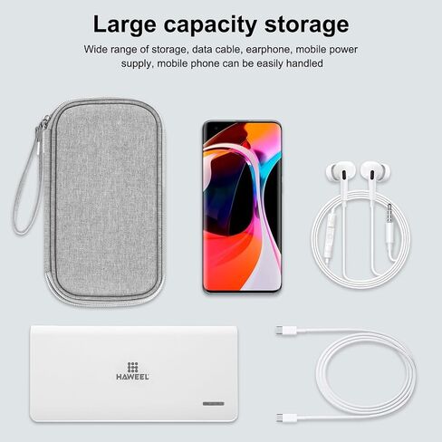 Electronic Organizer Storage Bag for Cellphones, Power Bank, Cables, Mouse, Earphones(Grey) in Saudi Arabia