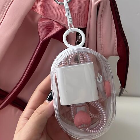 1PC Transparent Data Cable Organizer for Outdoor Use - Portable Digital Charger Cord Management, White in Saudi Arabia