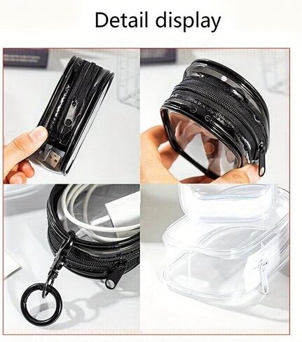 1PC Transparent Data Cable Organizer for Outdoor Use - Portable Digital Charger Cord Management, White in Saudi Arabia