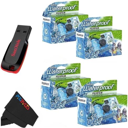 Fujifilm Disposable QuickSnap Waterproof Pool Underwater 35mm Camera, Pack of 2 in Kuwait