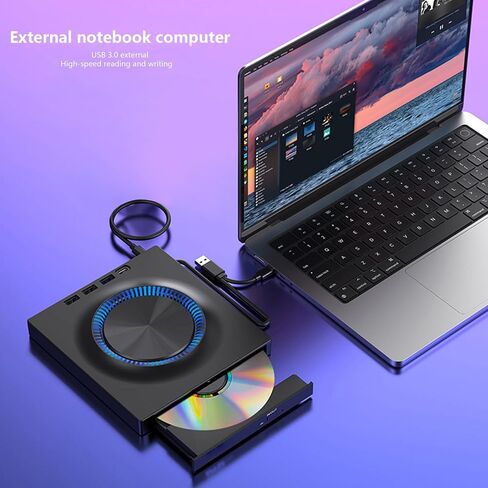 ناسخ محرك أقراص خارجي محمول مع اتصال USB 3.0 ونوع C بسرعة 5 جيجابت في الثانية متوافق مع الكمبيوتر المحمول والكمبيوتر المحمول in Kuwait