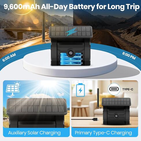 Magnetic Solar Wireless Backup Camera for Trailer: No Wiring 3 Mins Quick Install 7" HD 2-Split Monitor Rechargeable Battery IP68 Rearview Camera System for RV Truck Camper Horse Trailer Camera in Kuwait