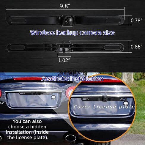 5G WiFi Wireless Backup Camera AHD 1080P License Plate Camera for iPhone iPad Android Smart Phones Clear Night Vision IP68 Waterproof Rear/Front View Reverse Camera for Sedans SUV MPV Van Pickup in Saudi Arabia