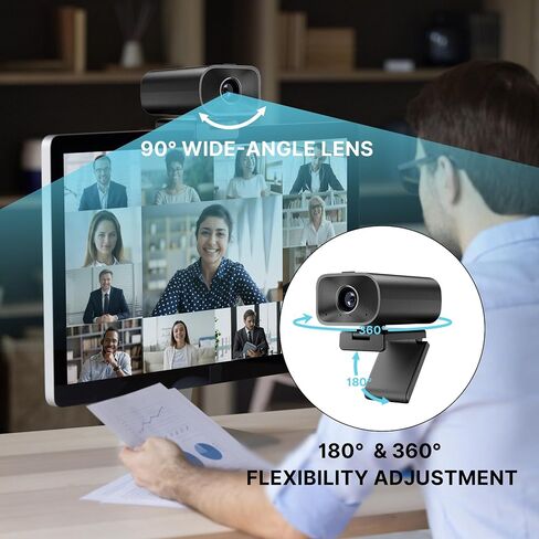 Conference Webcam with Dual Microphones &Speaker, All in one Webcam 5X Digital Zoom & Privacy Cover, ePTZ USB Camera with Remote for Computer, Laptop, Mac, Zoom, Teams, 1080P HD in Saudi Arabia
