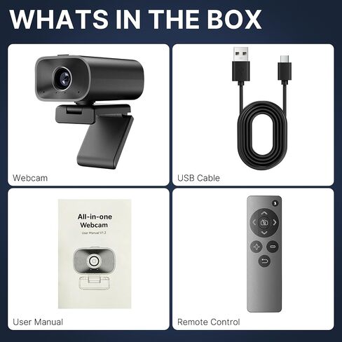 Conference Webcam with Dual Microphones &Speaker, All in one Webcam 5X Digital Zoom & Privacy Cover, ePTZ USB Camera with Remote for Computer, Laptop, Mac, Zoom, Teams, 1080P HD in Saudi Arabia