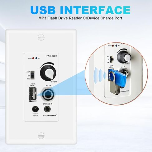 STUDIOFINIX in Wall Audio Control Amplifier Receiver Wall Plate for Sound Systems Home Theater Integration (4 Channel) in Saudi Arabia