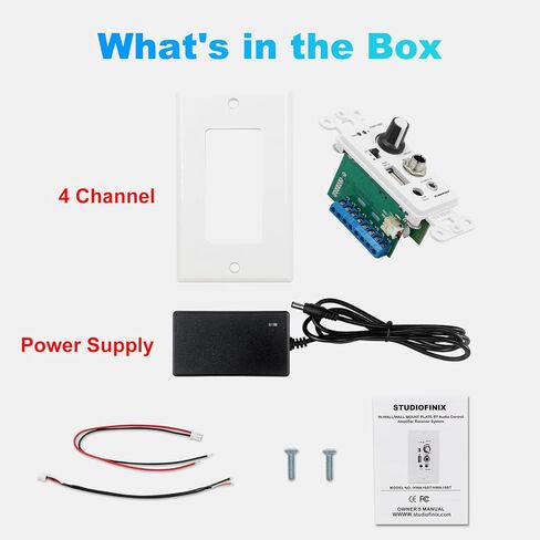 STUDIOFINIX in Wall Audio Control Amplifier Receiver Wall Plate for Sound Systems Home Theater Integration (4 Channel) in Saudi Arabia