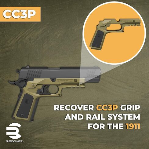 Recover CC3P Rail Adapter with Interchangeable Panels Compatible with Full Size 1911 Single Stack in Kuwait