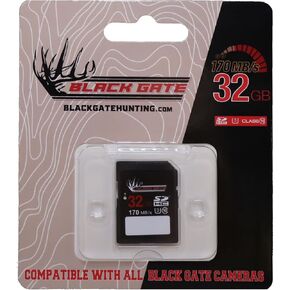 Black Gate 32GB SD Card for Trail Cameras – Class 10, 170MB/s, High-Speed, Black – Reliable Memory Card for Wildlife & Game Cameras in Saudi Arabia