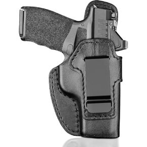Premium IWB Leather Holster for Springfield Hellcat/OSP/RDP, Hellcat Pro, Optic-Ready Concealed Carry Holster, 1.75" Steel Clip, Hellcat Inside Waistband Holster, Stealth Black, Right/Left Hand in Kuwait