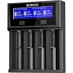 Smart Battery Charger with LCD Display 4A Fast Charging for Rechargeable Li-ion Ni-MH Ni-Zn Batteries Compatible with AA AAA 18650 21700 14500 18350 18700 RCR123 in Saudi Arabia