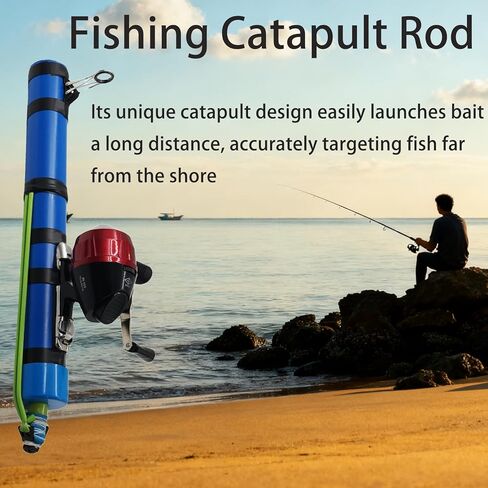 قضيب المنجنيق لصيد الأسماك، قضيب صيد المنجنيق المحمول مع بكرة صيد مقلاع، بكرة تلسكوبية محمولة لصيد الأسماك، للمياه المالحة والمياه العذبة، للمبتدئين والمحترفين in Kuwait