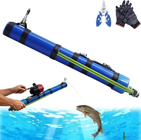 قضيب المنجنيق لصيد الأسماك، قضيب صيد المنجنيق المحمول مع بكرة صيد مقلاع، بكرة تلسكوبية محمولة لصيد الأسماك، للمياه المالحة والمياه العذبة، للمبتدئين والمحترفين in Kuwait