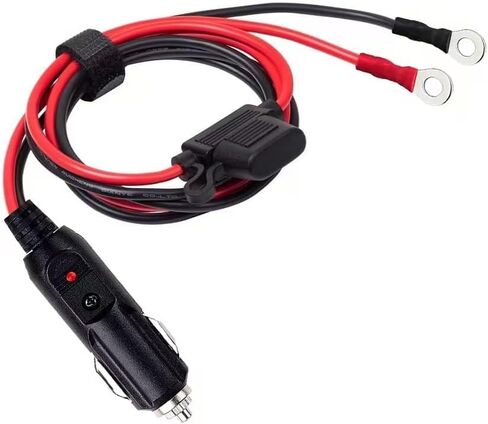 12AWG قابس ولاعة السجائر عالي التحمل ذكر إلى ذكر قابس محول ولاعة السجائر سلك شاحن مع مصابيح LED وصندوق الصمامات لمضخة الهواء العاكس للسيارة DIY (12 فولت/24 فولت، 30 أمبير) (3.3 قدم) in Saudi Arabia