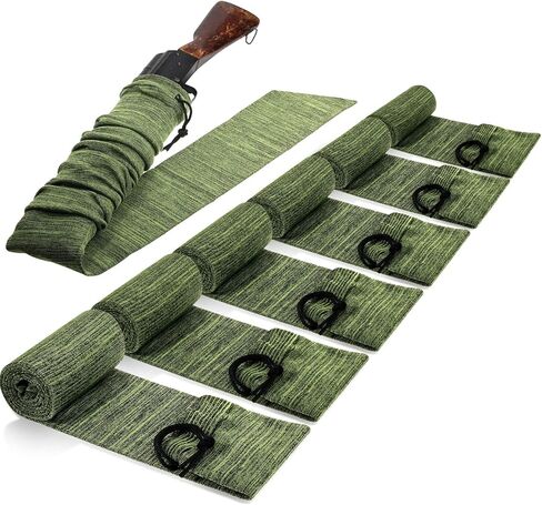 Sumind 6 قطع سيليكون بندقية حالة مكافحة الصدأ سيليكون بندقية كم النسيج للماء بندقية جورب متماسكة الأسلحة النارية الجوارب الرباط إغلاق للملحقات التكتيكية in Kuwait